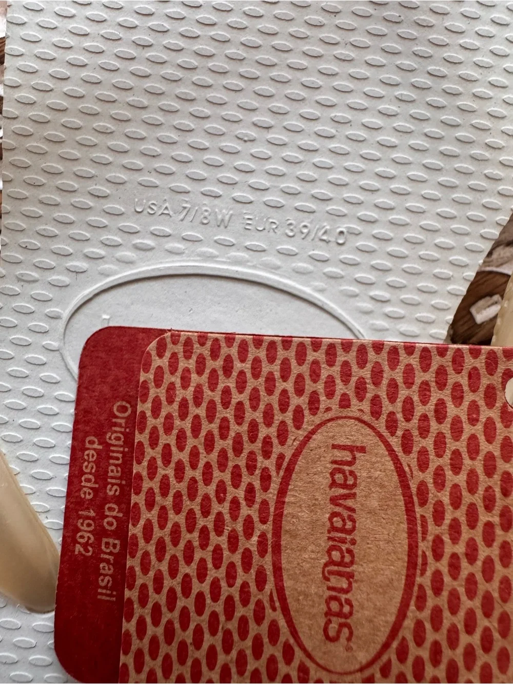 Havaianas Slim White Pearl Flip Flops Womens 7/8 New With Tags